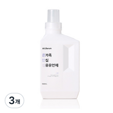 올바름 온가족 안심 섬유유연제 무향, 1L, 3개