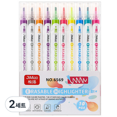 Donga PMS JIMIAO可擦拭螢光筆 10種組, 混色, 2套