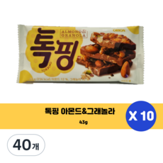 오리온 톡핑 아몬드 앤 그래놀라 초콜릿, 43g, 40개