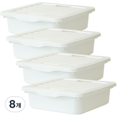 BONOHOUSE 經典收納整理箱, 8個, 白色, 13L