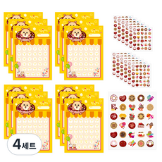 애니멀 칭찬 스티커판 12p + 스티커 12p 세트, 강아지, 4세트