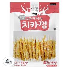 펫어스 강아지 치카껌 간식, 312g, 4개, 혼합맛(닭고기/우유)