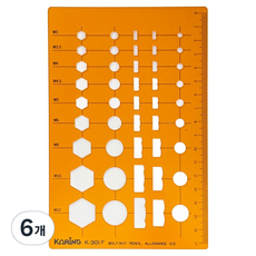 KORING 模板 螺栓螺母標準 圖形尺 194 x 139 mm K-301, 6個, 單一顏色
