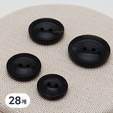 동대문단추왕 리얼 소뿔 단추 JWS-23 15mm, 블랙, 28개