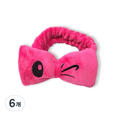 리본 헤어벤드, 핑크, 6개