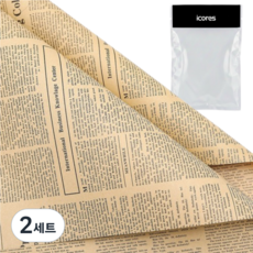 ICores 英文牛皮紙包裝紙 10入組, 黑色, 2套