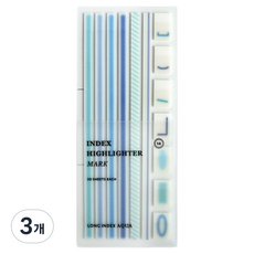 ICONIC 長條索引螢光筆 Mark 閱讀標籤 底線膠帶 14 水藍色, 3個, 20入