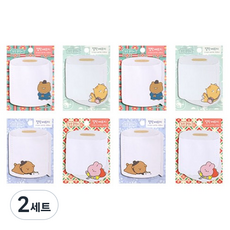 조선문방구 조선순덕이 점착 메모지 4종 x 2p 세트, 혼합색상, 2세트