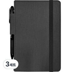 STANDARD OWN HERITAGE 筆環精裝綁帶筆記本 M 32開 + 3色原子筆組, 3套, 黑色