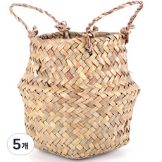 morningscent 수공예 라탄 바구니, 혼합색상, 5개