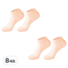 뒤꿈치 보습 풋케어 실리콘 덧신 살구스킨 짧은형 양발착용세트, 8세트