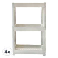 AllULiving 窄縫窄縫置物架 3層 移動式推車, 白色, 4個