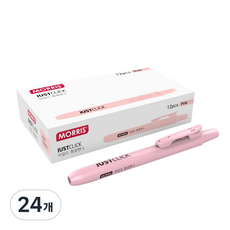 MORRIS JUST CLICK 柔和螢光筆 S, 粉紅色, 24個