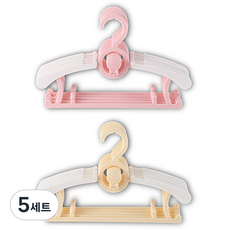 잇곰 미끄럼방지 아동용 옷걸이 2종 x 5p 세트, 옐로우, 핑크, 5세트