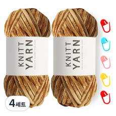 니뜨 허니 벨벳실 100g x 2p + 단수링 5p 세트, 카라멜 + 랜덤 발송, 4세트