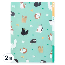 日本 MIDORI 3層資料夾 A4, 貓咪(35479), 2個