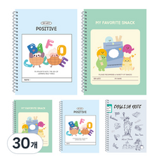 YOUNG ART 英語寬格子線圈筆記本, 隨機出貨, 30個