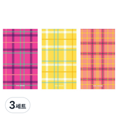 아이씨엘디자인 다꾸 메모지 체크 3종 세트, 체리, 레몬옐로우, 오렌지, 3세트