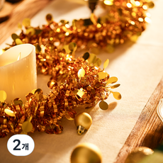 텐셀 모루 트리 가랜드 반짝이 도트, 골드, 2.7m, 2개