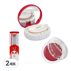 食譜盒兒童愛我真棒紅色化妝套組, 口紅3.5g+腮紅3g+防曬氣墊15g, 2組