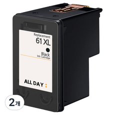 올데이컴퍼니 대용량 HP 61 XL 호환잉크, 검정, 2개 검정, 2개