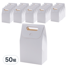 9號立式手提盒 + 貼紙, 白色, 50組