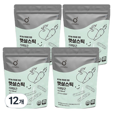 오가웰 유아용 유기농 현미로 만든 햇살스틱, 25g, 12개, 사과당근