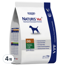 네츄리스 노령견용 강아지 벳 OG 프리미엄 소프트 사료, 4개, 1.5kg, 닭+쌀