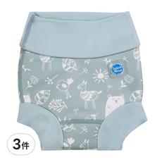 Splash About 銀離子3D雙層游泳尿布褲 陽光小熊, XXL, 3件