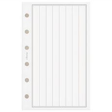 PAPERIDEAS 活頁替芯 豎線格 白瑤紙, 1個, 80張