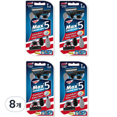 드위트리 NEW MAX 5단 일회용 면도기, 3개입, 8개