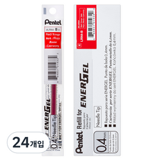 Pentel 飛龍文具 ENERGEL LRN4-B 替芯 0.4mm, 紅色, 24入, 24個