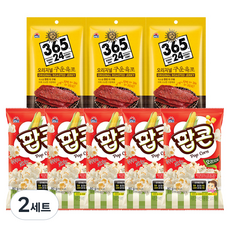 사조 DANA 간식박스 7호 세트 팝콘 오리지날 80g x 5p + 365.24 오리지널 구운육포 30g x 3p, 2세트