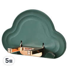 吹風機摺疊收納置物架 免釘牆壁 浴室, 5個, 原野綠