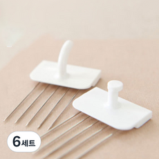 꼭꼬핀 벽지핀 일자형 3p + U자형 3p 세트, 화이트, 6세트