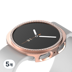 누아트 갤럭시워치 호환 큐빅 하드 케이스, 로즈골드, 5개