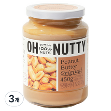 오넛티 땅콩버터 오리지널 100%, 450g, 3개