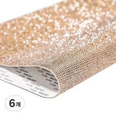 DIY興趣 方塊珠寶串珠 寶石膠帶裝飾貼紙 小, 6個, 13 金色