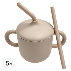빅벅 아기 흘림방지 빨대컵, 카키, 5개, 200ml