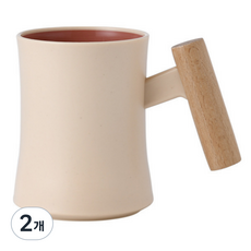 With Sense 感性木質握把漱口杯, 粉紅色, 2個