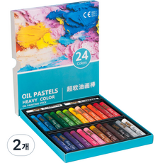 Simply& 超軟油畫棒 + 白色 2入, 24色, 2個