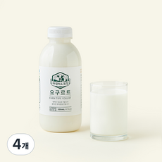 아침미소목장 동물복지 인증 요구르트, 4개, 1개입, 500ml