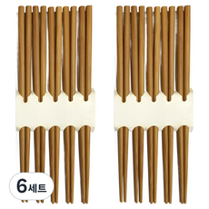 영수산업카멜 대나무 민자 젓가락 5벌 세트, 원목, 6세트, 단품