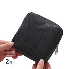 Clara 硬幣衛生棉收納包, 黑色, 2個