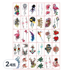 Fokermus 海娜紋身貼紙 迷你30款套組, 2套, P款