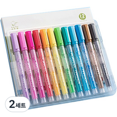 더조넷 아크릴 컬러 마커펜 d 12종 세트, 2세트, 12색