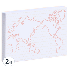모트모트 스티키 점착메모지, 세계지도, 60매, 2개