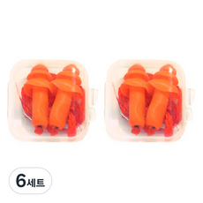 마루해피 끈달린 귀마개 오렌지 + 보관박스 세트, 6세트