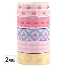 TODAY LIVING 設計圖案和紙膠帶5款組合 1.5cm x 5m CD_OST_AL066Q, 2套, 混合色