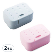 River Green 積木旅行用肥皂盒 灰色 + 粉紅色, 單一顏色, 2套